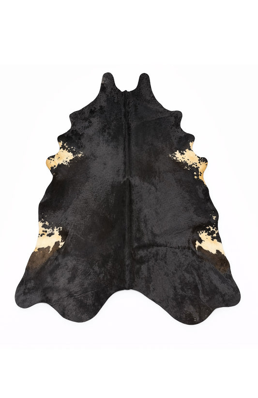 Rhacam Eco Hide Ava Deep Black Cowhide Rug 8'6" × 6'9"