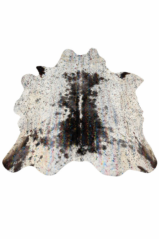 Rhacam Eco Hides Luma Metallic Color Cowhide Rug 7'5" × 6'9"