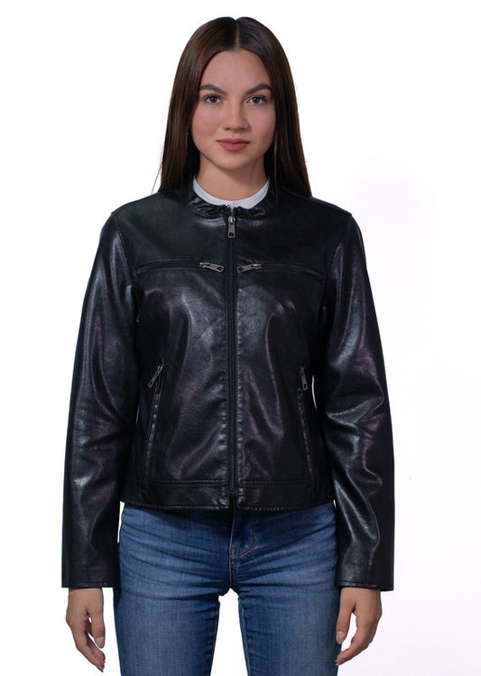LEE synthetic leather jacket, Racer type for women LEDO2310