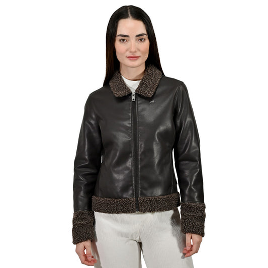 LEE women's casual jacket in faux fur with faux sheepskin trim LEDO233U