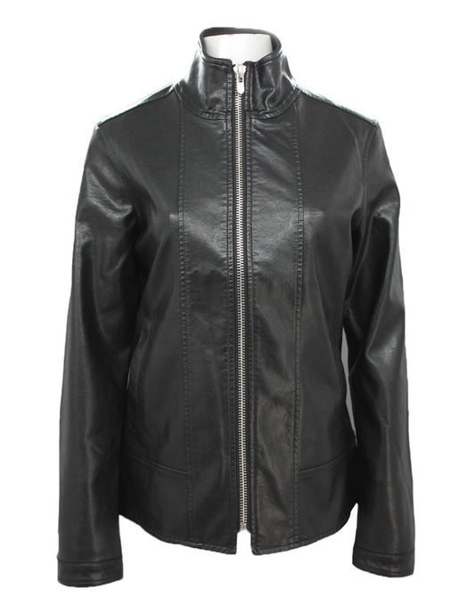 Nine West women's classic racer jacket in synthetic leather NWDO2139