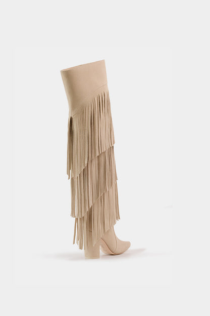 Dante Fringe Leather Tall Boots Vespa For women