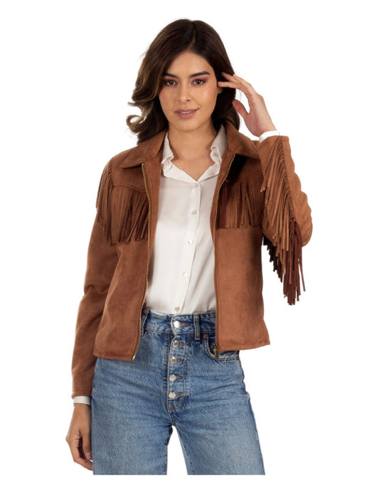 Women's synthetic leather jacket with bangs Wrangler brand WRDO217