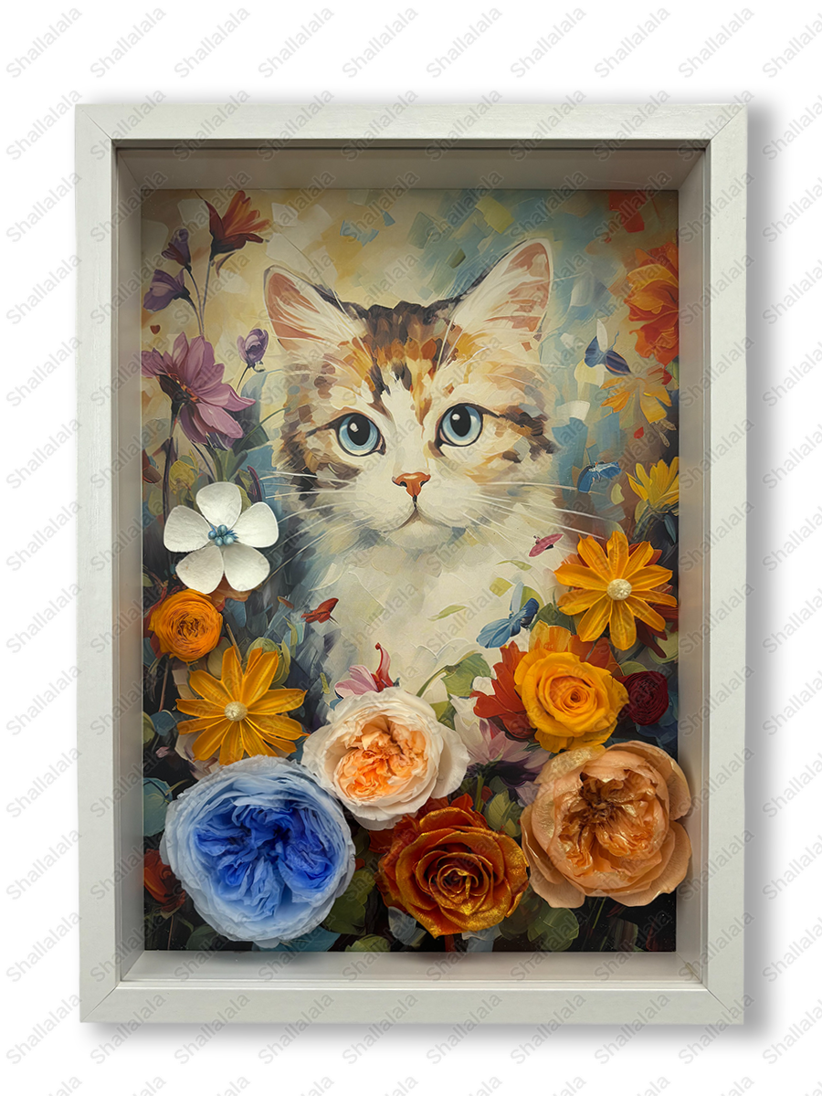 Kitty Portrait - Preserved Flowers Wall Art