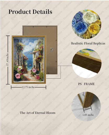 View to paradise - Preserved Flowers Handmade Wall Art