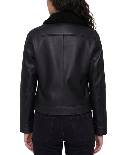 ORO Frye women's Shearling-Collar Lambskin Jacket FRDO269