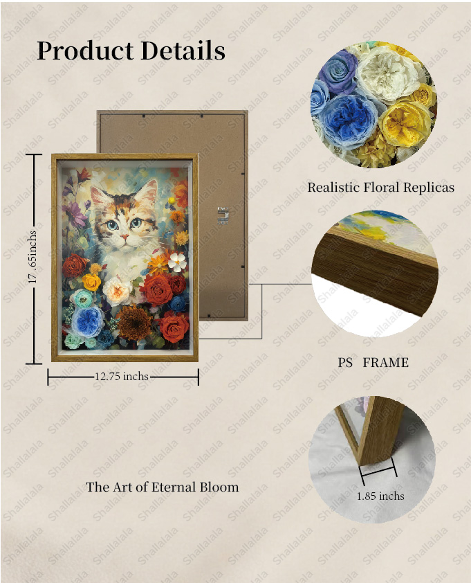 Kitty Portrait - Preserved Flowers Wall Art