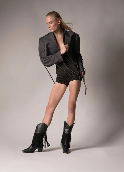 Dante Leather Fringe Boots Feelings For women