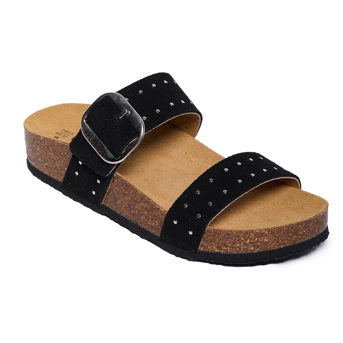 Plakton Women's Two-Strap Sandal in Soft Suede Claire