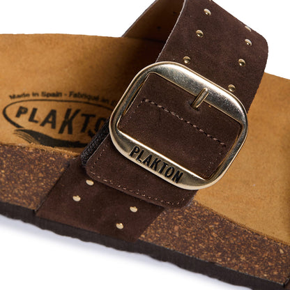Plakton Women's Two-Strap Sandal in Soft Suede Claire