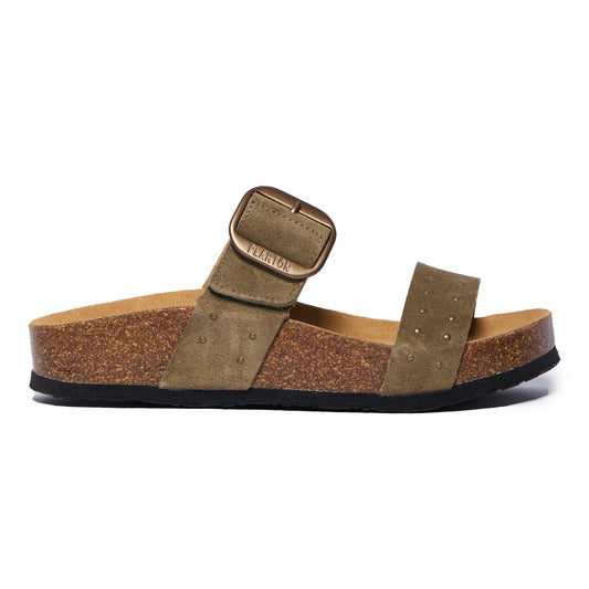 Plakton Women's Two-Strap Sandal in Soft Suede Claire
