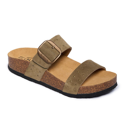 Plakton Women's Two-Strap Sandal in Soft Suede Claire