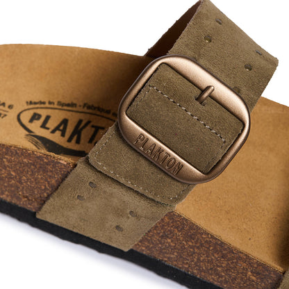 Plakton Women's Two-Strap Sandal in Soft Suede Claire