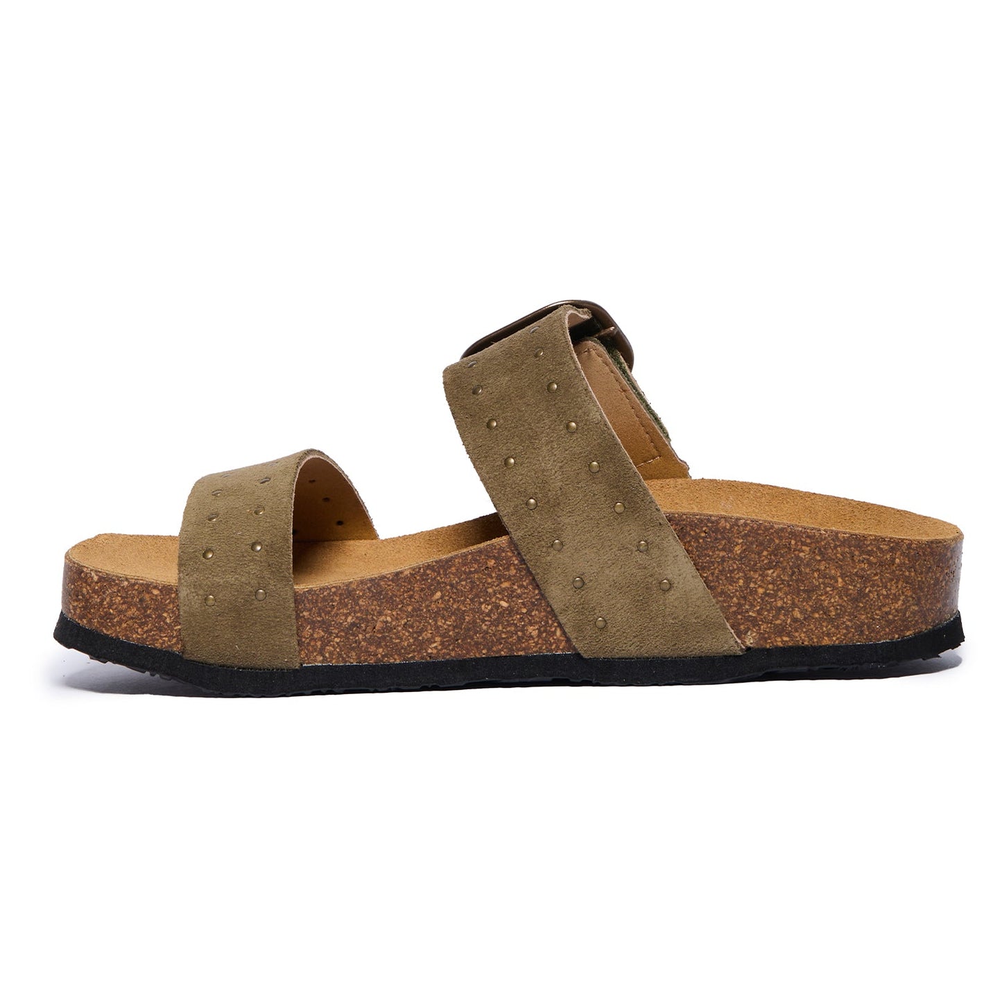 Plakton Women's Two-Strap Sandal in Soft Suede Claire