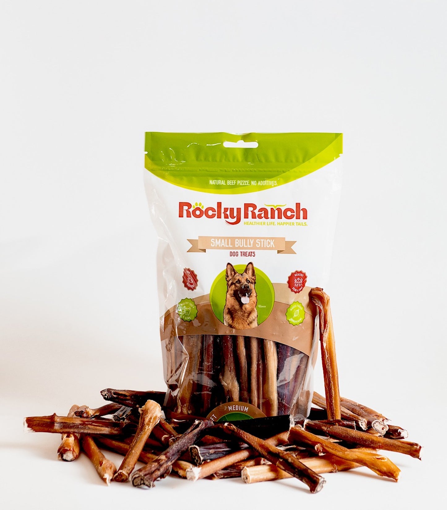 Rocky Ranch, Small Bully Sticks, Beef Flavor, 1 lb