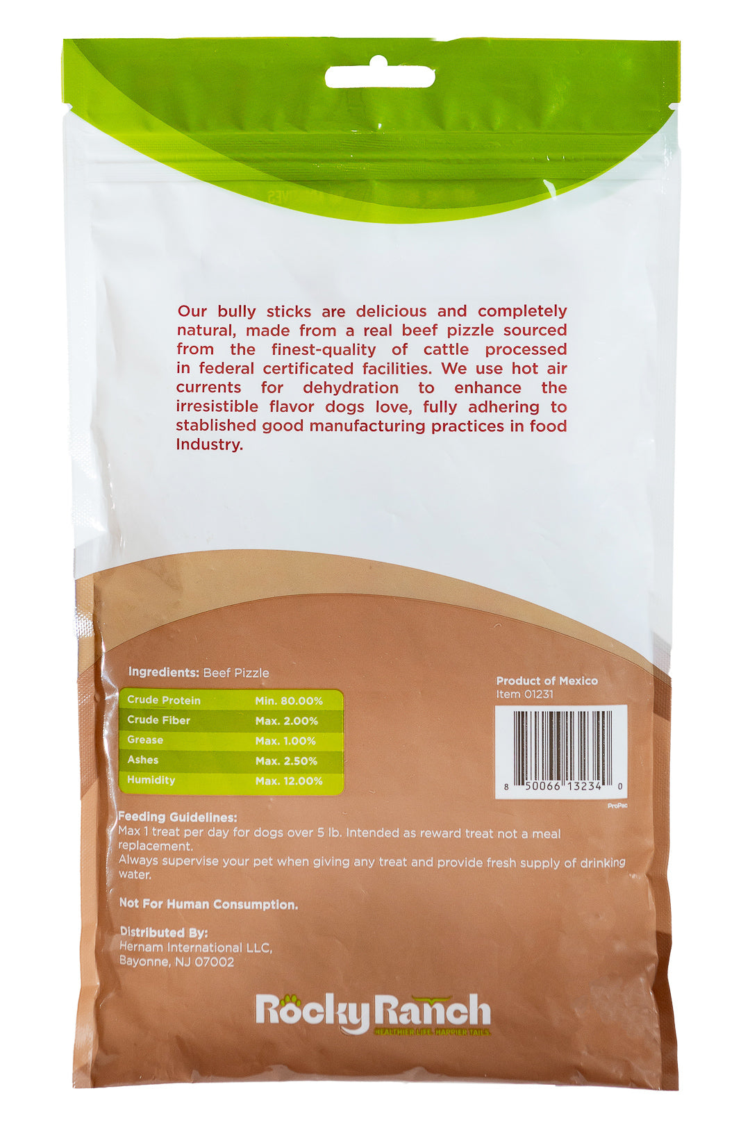 Rocky Ranch, Small Bully Sticks, Beef Flavor, 1 lb