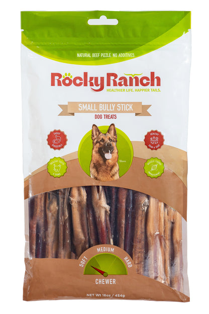 Rocky Ranch, Small Bully Sticks, Beef Flavor, 1 lb