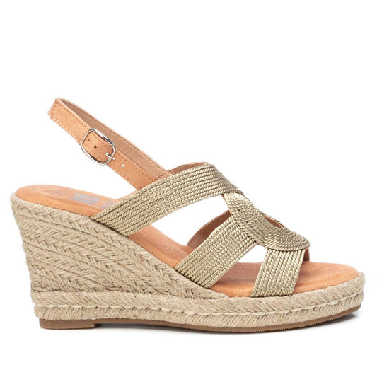 Women's Jute Wedge Sandals By XTI_45186_Gold