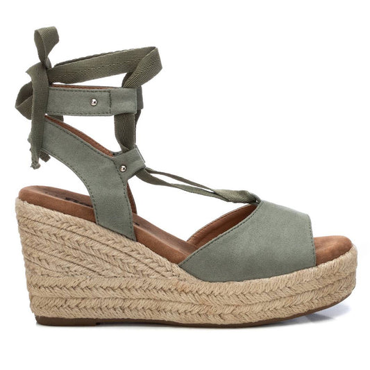 Women's Jute Wedge Sandals By XTI_79808_Open Green