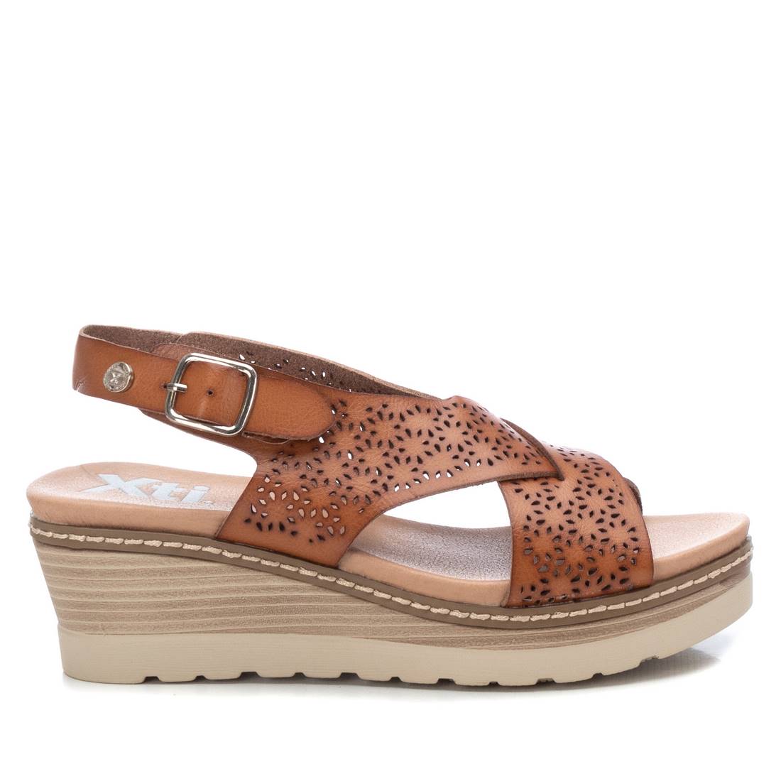 Women's Wedge Sandals By XTI, 14090501 Medium Brown