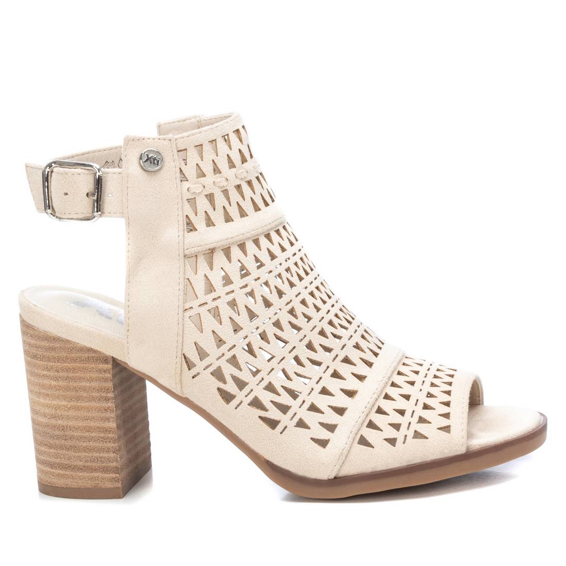 Women's Suede Block Heel Sandals By XTI_141101_Light/Pastel Beige