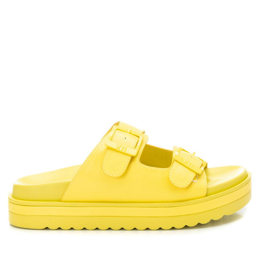 Women's Double Strap Buckle Sandals By XTI, 14110905 Yellow