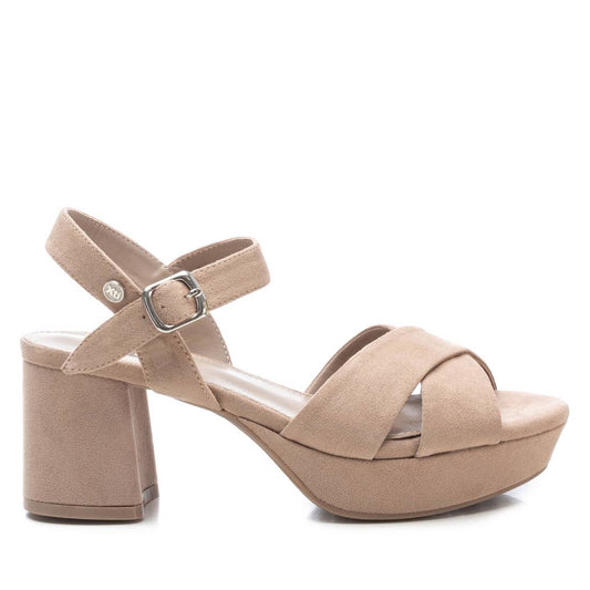 Women's Suede Cross Strap Sandals By XTI, 14116304 Beige