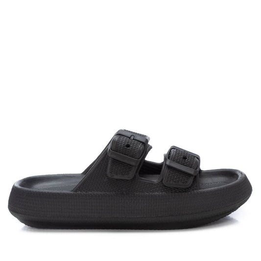 Women's Rubber Flat Sandals By XTI, 14119006 Black