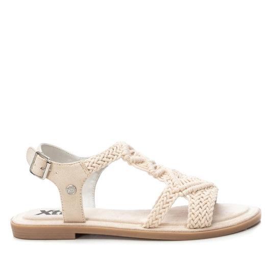 Women's Braided Strap Flat Sandals By XTI, 14127301 Light Beige