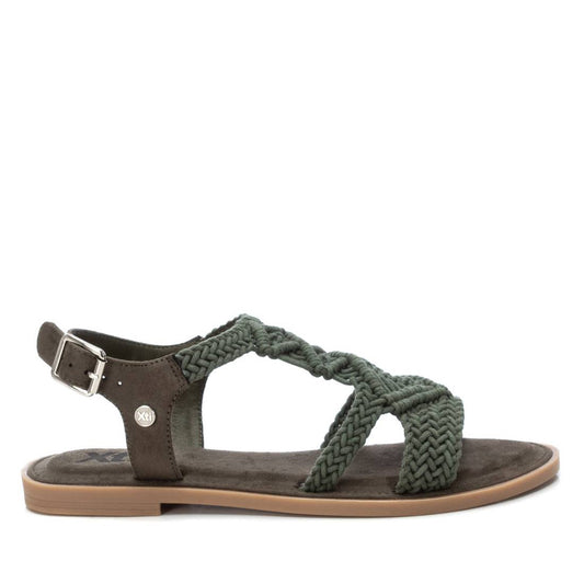 Women's Braided Strap Flat Sandals By XTI, 14127308 Green