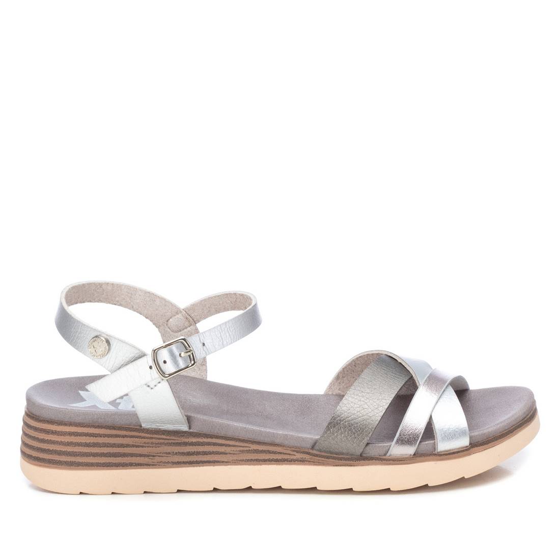 Women's Cross Strap Sandals, 14140404 Silver