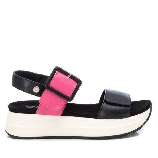 Women's Platform Sandals By XTI, 14141607 Pink With Black And White Accent