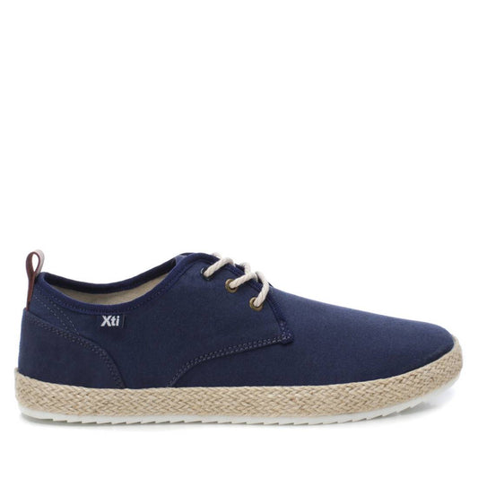 Men's Canvas Sneakers With Jute Wrapped Sole By Xti-141453-Navy