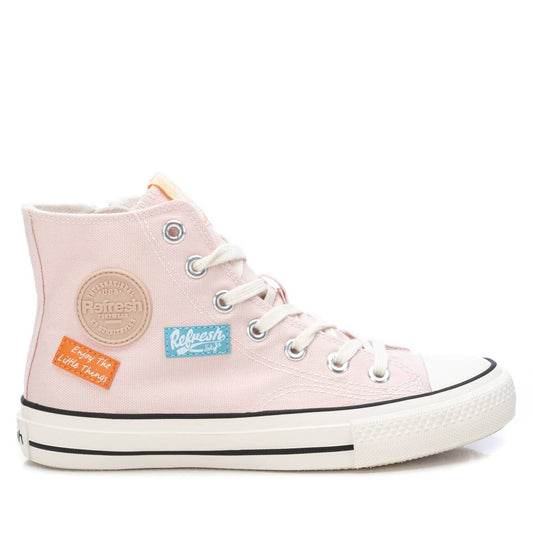 Women's Canvas High-Top Sneakers By XTI_170499_Light/Pastel Pink