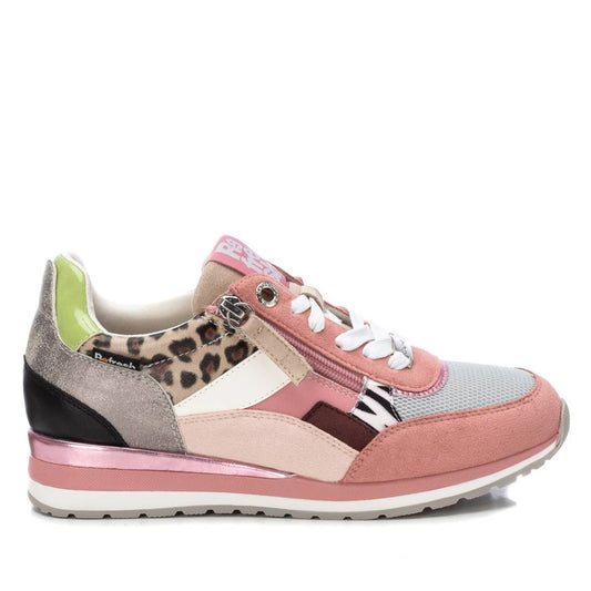 Women's Casual Sneakers By XTI, 17054302 Pink With Multicolor Accent