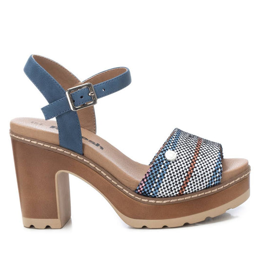 Women's Heeled Platform Sandals By XTI_170694_Open Blue