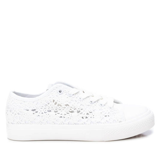 Women's Crochet Lace-Up Sneakers By XTI_170735_White