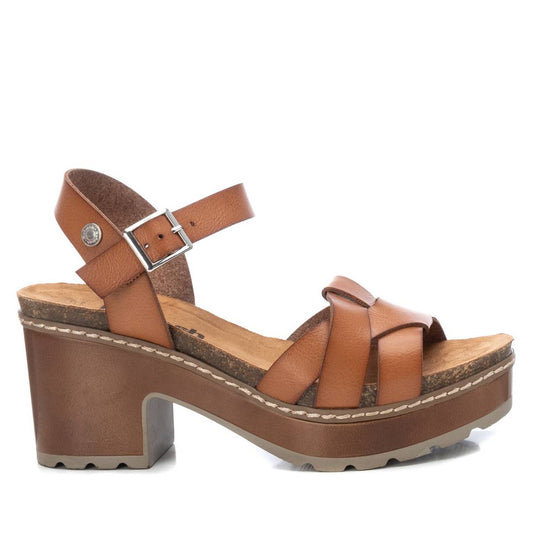 Women's Casual Heeled Platform Sandals By XTI_170786_Medium Brown