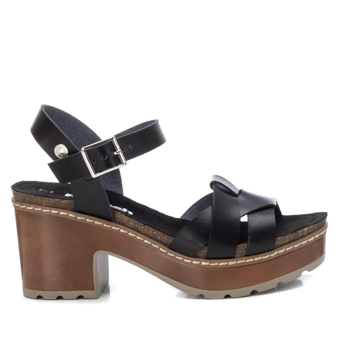 Women's Casual Heeled Platform Sandals By XTI_170786_Black