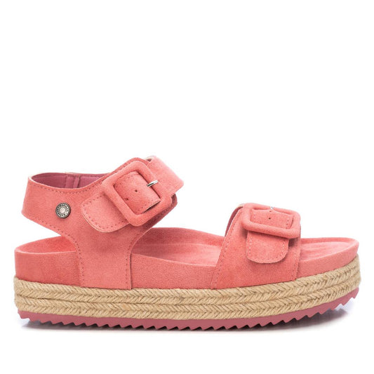 Women's Suede Flatform Sandals By XTI_170804_Light/Pastel Red