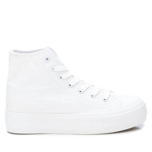 Women's Canvas High-Top Sneakers By XTI_170825_White