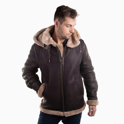 Cloud Nine Sheepskin Mens Whiskey Bomber Coat